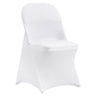 White Stretch Spandex Chair Covers - 12 PCS, Folding Kitchen Chairs Cover, Universal Washable Slipcovers Protector, Removable Chair Seat Covers, for Wedding Party Dining Room Banquet Event