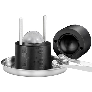 Ice Ball Press, 2.4" Ice Ball Maker, Aircraft Al Alloy Ice Ball Press Kit for 60mm Ice Sphere, Ice Press with Tong and Drip Tray, for Whiskey, Cocktail, Bourbon, Scot on Party & Holiday, Black