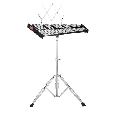 32 Note Glockenspiel Xylophone Bell Kit, Professional Percussion Instrument Set with Mallets, Drum Sticks, Music Stand, Adjustable Stand and Carrying Bag for Students & Adults