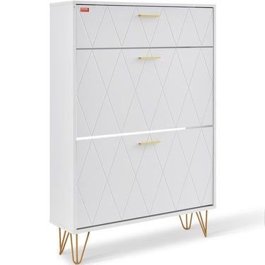 Shoe Cabinet with 3 Flip Drawers, Shoe Storage Cabinet for Entryway, Free Standing Shoe Storage Organizer for Heels, Boots, Slippers in Hallway, Living Room
