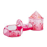 3 in 1 Kids Play Tent with Tunnel for Girls, Princes, Boys, Babies and Toddlers, Indoor/Outdoor Pop Up Playhouse with Carrying Bag & Banding Straps as Birthday Gifts, Magenta Color