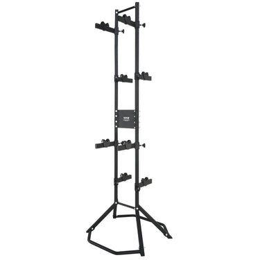 4 Bike Storage Rack, Free Standing Gravity Wall Vertical Bike Rack, Fully Adjustable Bike Rack Garage, Sturdy Steel & Easy Assemble, for Garage, Living Room, Shed, Holds Up to 260 lbs Black