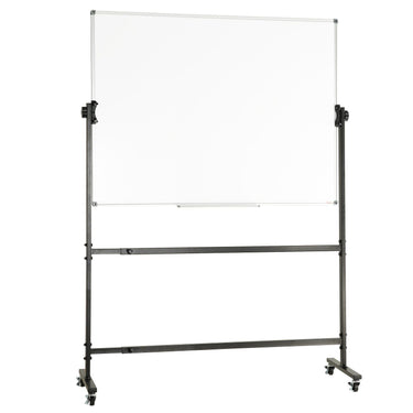 Rolling Whiteboard, 48x32 inch Double-Sided Magnetic Mobile Whiteboard, 360° Reversible Adjustable Height Dry Erase Board with Wheels & Movable Tray for Office School