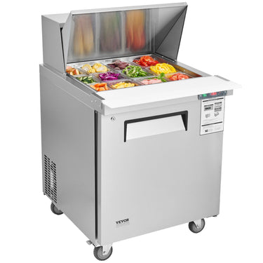 Commercial Refrigerator 28" Sandwich Salad Prep Table 1 Door with 12 Pans