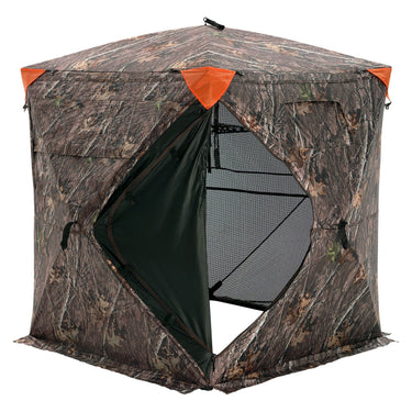 Hunting Blind, 270° See Through Ground Blind, 1-2 Person Pop Up Deer Blind for Hunting with Carrying Bag, Portable Resilient Hunting Tent, One-Way See-Through Mesh for Turkey and Deer Hunting