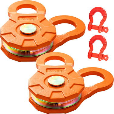 Snatch Block, 11T/25,000 LBS Working Load Limit, Heavy Duty Winch Pulley for 0.55"/14 mm Synthetic Rope or Soft Shackles, Off-Road Recovery Accessories for Tractor, Truck, ATV & UTV, 2 Packs