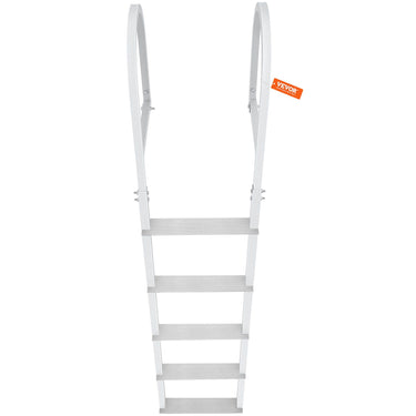 Dock Ladder, Removable 5 Steps, 500 lbs Load Capacity, Aluminum Alloy Pontoon Boat Ladder with 3.1'' Wide Step & Nonslip Rubber Mat, Easy to Install for Ship/Lake/Pool/Marine Boarding