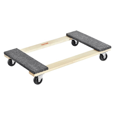 Furniture Dolly, 1000 lbs Load Capacity, 18" x 30", 4 x 3" PP Swivel Casters, Heavy Duty Hardwood Furniture Moving Dolly, Mover's Dolly, Moving Cart with Wheels for Heavy Furniture Home Cleaning