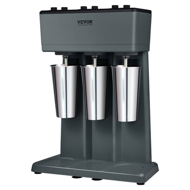 Milkshake Maker, 375W x 3 Electric Milkshake Machine, Triple Heads Drink Mixer Blender Machine, 3-Speed Milkshake Mixer with 3 x 820 ml Stainless Steel Cups, for Commercial and Home