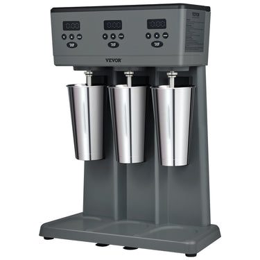 Milkshake Maker, 375W x 3 Electric Milkshake Machine, Commercial Triple Heads Drink Mixer Blender, LED Intelligent Microswitch, 3-Speed Milkshake Mixer with 3 x 820 ml Stainless Steel Cups