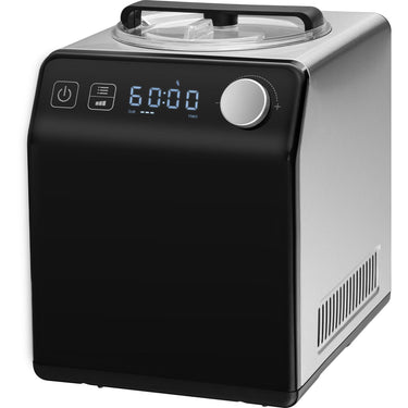 Upright Automatic Ice Cream Maker with Built-in Compressor, 2 Quart No Pre-freezing Fruit Yogurt Machine, Stainless Steel Electric Sorbet Maker, 4 Modes Gelato Maker with Digital Display & Timer