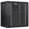12U Wall Mount Network Server Cabinet, 15.5'' Deep, Server Rack Cabinet Enclosure, 200 lbs Max. Ground-mounted Load Capacity, with Locking Glass Door Side Panels, for IT Equipment, A/V Devices