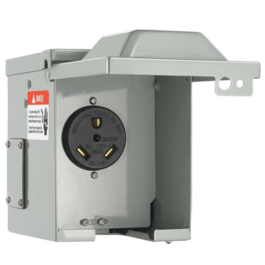 30 Amp RV Power Outlet Box, 125/250 Volt, Enclosed Lockable Outdoor RV Receptacle Box, NEMA TT-30R Weatherproof Electrical Panel, for RV Camper Trailer Motorhome Tested to UL Standards