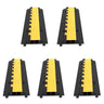 5 Pack Rubber Cable Protector Ramp 2 Channel Heavy Duty 66,000 lbs Load Capacity Cable Wire Cord Cover Ramp Speed Bump Driveway Hose Cable Ramp Protective Cover (2-Channel, 5 Pack-66,000 lbs)