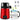 1.1Gal Water Distiller, 0.3Gal/H, 750W Distilled Water Maker Machine 0-99H Timing Dual Temp Display, 304 Stainless Steel Countertop Distiller Glass Carafe Cleaning Powder 3 Carbon Packs, Red
