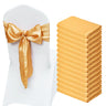 Stretch Spandex Chair Sashes Bows, Chair Slipcover and Stretch Chair Sash, Elastic Chair Bands, Fitting Wedding, Holiday, Banquet, Party, Celebration Chair Decoration (50 PCS Gold)