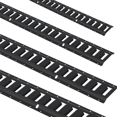E Track Tie-Down Rail Kit, 18PCS 5' E-Tracks Set Includes 4 Steel Rails & 8 O-Ring Anchors & 4 Tie-Offs with D-Ring & 2 Ratchet Straps, Securing Accessories for Cargo Motorcycles Bikes, 2000 lbs