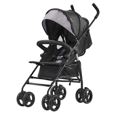 Lightweight Stroller Compact Easy Fold Adjustable Backrest Light Gray/Black