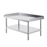 Stainless Steel Work Table, 30 x 48 x 26 Inch Commercial Food Prep Worktable, 3-Sided Backsplash Heavy Duty Prep Worktable, Metal Work Table with Adjustable Height for Restaurant Home Hotel