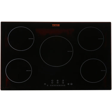 Electric Cooktop, 5 Burners, 30'' Induction Stove Top, Built-in Magnetic Cooktop 9200W, 9 Heating Level Multifunctional Burner, LED Touch Screen w/ Child Lock & Over-Temperature Protection