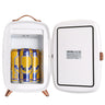 Mini Fridge for Bedroom, 6L Luxury Skin Care Fridges with Mirror and LED Light, AC/DC Cosmetic Fridge for Office Dorm Car, Small Makeup Refrigerator for Beauty Face Mask Beverage Chill, White