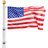 20FT Telescoping Flag pole Kit, Heavy Duty Aluminum Alloy in Ground Flag Poles for Outside, 3 Display Modes Flagpole with 3x5 American Flag, Professional Accessories, Silver