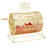 Raffle Drum, Holds 5000 Tickets or 200 Ping Pong Balls, Metal Lottery Spinning Drawing with Wooden Turning Handle,16.1 x Ø12 inch Brass Plated Raffle Ticket Spinning Cage, for Bingo Ballot Part