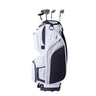 Golf Cart Bag with 14 Way Organizer Divider Top, 36' 13 Pockets Premium Nylon Cart Bag, Durable Golf Bags with Handles & Dust Cover & Detachable Straps for Men & Women, White Color-Block