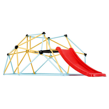 Climbing Dome, for Kids 3 to 9 Years Old, 8FT Geometric Dome Climber with Slide,Jungle Gym Supports 600LBS and Easy Assembly, with Climbing Grip, Outdoor and Indoor Play Equipment for Kids
