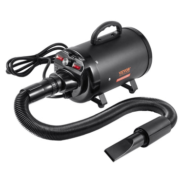 Dog Dryer, 2800W/4.3HP Dog Blow Dryer, Pet Grooming Dryer with Adjustable Speed and Temperature Control, Pet Hair Dryer with 4 Nozzles and Extendable Hose, Black