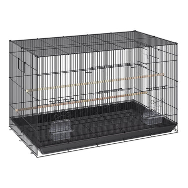 30 inch Bird Cage, Metal Large Parakeet Cages for Cockatiels Small Parrot Budgies Lovebirds Canaries, Pet Bird Cage with Rolling Stand and Tray