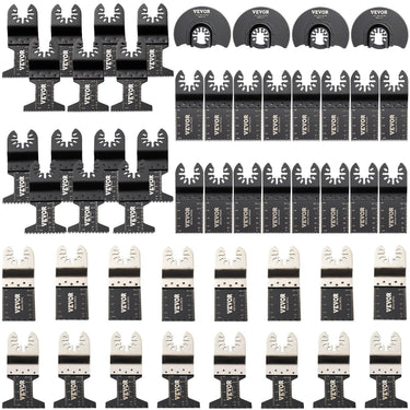 50 PCS Oscillating Saw Blades, Quick Release Multitool Blades Kit, HCS Tool Blades for Wood Plastic Metal Nails Bolts, Compatible with Dewalt Dremel Fein Worx Bosch Makita Milwaukee