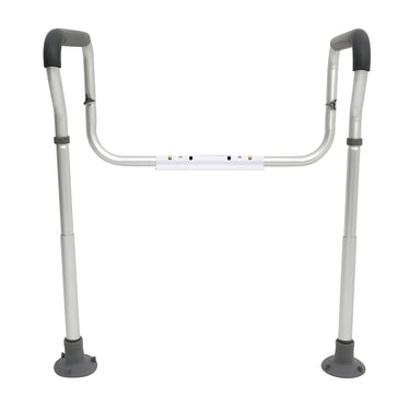 Toilet Safety Rail, Bathroom Toilet Seat Frame, Adjustable Width & Height Fit Most Toilets, Supports 300lbs, Toilet Handles Grab Bars with Padded Armrests for Handicap, Disabled, Seniors