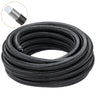 6AN Fuel Line Kit, 25 FT Fuel Hose Kit, 5/16" Nylon Stainless Steel Braided PTFE Fuel Line Kit, E85/Oil/Gas/Diesel Hose End Fitting Kit, with 15 PCS Swivel Fitting Adapter Kit, Black