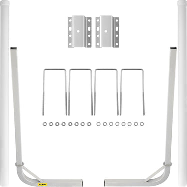 Boat Trailer Guide-on, 60", 2PCS Steel Trailer Post Guide ons, w/White PVC Tube Covers, Complete Mounting Accessories Included, for Ski Boat, Fishing Boat or Sailboat Trailer