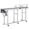 Belt Conveyor, 71 x 7.8 inch Conveyor Table, Heavy Duty Stainless Steel Motorized Belt Conveyor for Inkjet Coding Applications Powered PVC Belt Anti-Static Adjustable Speed (Double Guardrail)