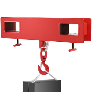 Forklift Lifting Hook, 4400lbs Capacity Forklift Lifting Hoist, Red Forklift Mobile Crane with Swivel Hook and Two Large T-Screws, Hook Forklift Lifting Hoist, Fork Lifting Attachment