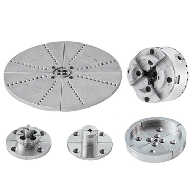 KP965 Lathe Chuck, 4-Jaw 3.75" Diameter, Metal Lathe Chuck Turning Machine Accessories with 5 Sets of Jaws, Self-centering Tool, for Precision Machining, Grinding Machines, Milling Machines