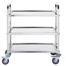 Stainless Steel Cart, 3 Layers Lab Utility Cart 400 lbs Weight Capacity, Medical Cart with Lockable Universal Wheels, for Lab, Clinic, Kitchen, Salon