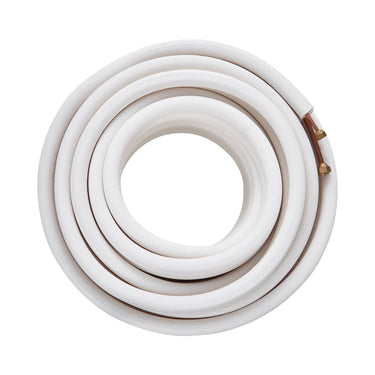 50FT Mini Split Line Set, 1/4" & 3/8" O.D Copper Pipes Tubing and Triple-Layer Insulation, for Mini Split Air Conditioning Refrigerant or Heating Pump Equipment & HVAC with Wrapping Strips.