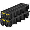 Trench Drain System, Channel Drain with Plastic Grate, 5.9x7.5-Inch HDPE Drainage Trench, Black Plastic Garage Floor Drain, 4x39 Trench Drain Grate, with 4 End Caps, for Garden, Driveway-4 Pack