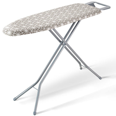 Ironing Board with Large 51 x 13 Ironing Surface, Thickened 4 Layers Iron Board with Heat Resistant Cover and 100% Cotton Cover, 7 Adjustable Heights Ironing Board for Home Laundry Room Use