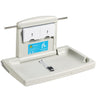 Wall-Mounted Baby Changing Station, Horizontal Foldable Diaper Change Table with Safety Straps and Hanging Rods, Use in Commercial Bathrooms, Daycare Centers for Newborns & Infant