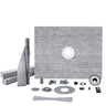 Shower Curb Kit, 60"x48" Shower Pan Kit with 2" ABS Central Flange, Waterproof Membrane, Stainless Steel Grate and Joint Sealant, Shower Pan Slope Sticks Fit for Bathroom