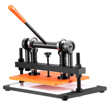 Leather Cutting Machine, 14.2 x 10.2 in Embossing Plate Manual Die Cutter, 0.47 in Pressure Stroke Dual Guide Shafts Die Cut Machine, Leather Embossing Machine for Various of Materials