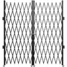 Double Folding Security Gate, 7.1' H x 12.5' W Folding Door Gate, Steel Accordion Security Gate, Flexible Expanding Security Gate, 360° Rolling Barricade Gate, Scissor Gate or Door with Keys