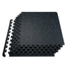12 PCS 0.56" Thick Gym Floor Mats, 24"x24" EVA Foam & Rubber Top Interlocking Workout Mats with 48 sq.ft Coverage, Waterproof Exercise Puzzle Flooring for Gym, Home, Garage, Black & White