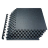 12 PCS 0.56" Thick Gym Floor Mats, 24"x24" EVA Foam & Rubber Top Interlocking Workout Mats with 48 sq.ft Coverage, Waterproof Exercise Puzzle Flooring for Gym, Garage, Basement, Black & Blue
