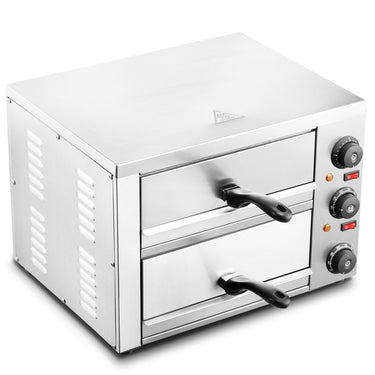 Electric Countertop Pizza Oven 12" Adjustable Temperature 0-120Min Timer