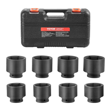 Axle Nut Impact Socket Set 3/4" Drive 6-Point 8PCS SAE Spindle Nut Socket